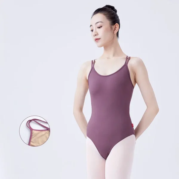 Ballet Leotards for Women Gymnastic Leotard Adult Dance Camisole Dance Spaghetti Strap Cross Dance Leotard 4