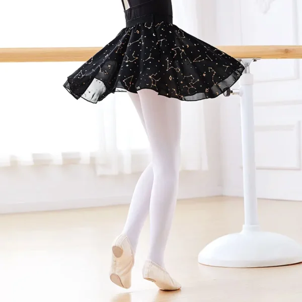 Ballet Skirt Elastic Chiffon Skirt Dance Skirt Girls Woman Constellation Pattern Half Skirt For Dancing 3