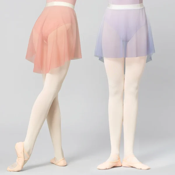 Ballet Skirt Woman Dance Skirt Transparent Mesh Skirts Adults Short Skirt For Dancing Irregular Skirt 1