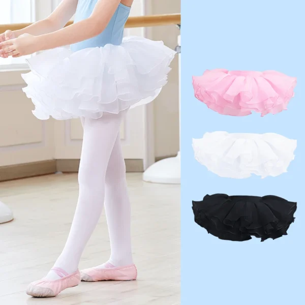 Ballet Skirt Girls Tutu Skirt Kids Ballet Tutu Puffy Ballerina Princess Tutu Stage Wear Tutu Dress Organza Pettiskirt 2