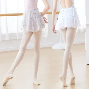 Ballet Skirt Woman Embroidery Floral Tie Up Chiffon Half Dance Skirt For Woman Skirt For Dancing 1